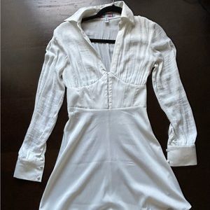 Urban Outfitters White Satin Corset Dress